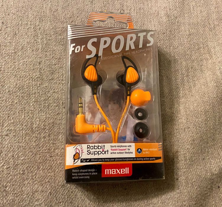 Căști sport Maxell HP-S20 Rabbit Support IPX7 portocalii rezistent apă