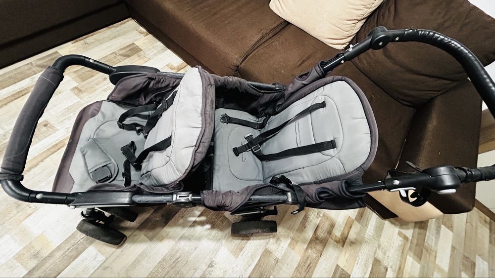 Carucior gemeni unul dupa altul tandem Easy Go Fusion , Iron