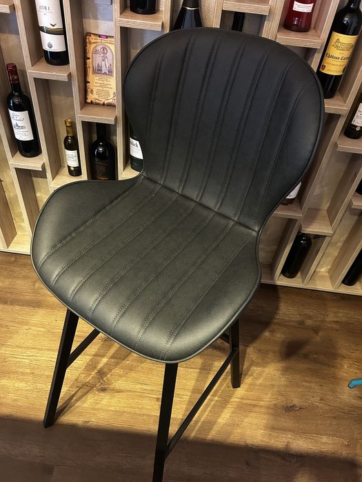 Scaun bar piele negru