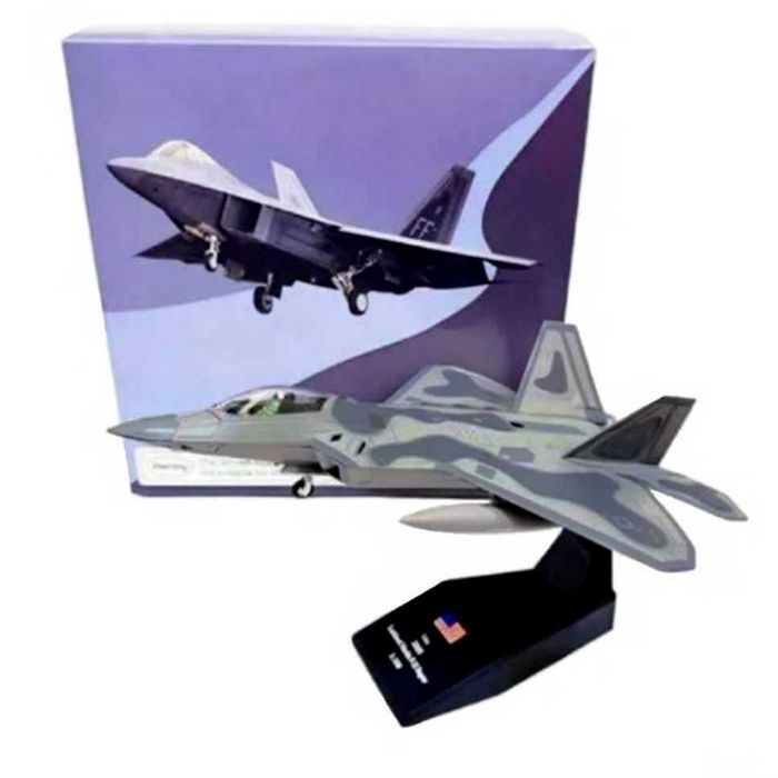 Macheta avion metalica Lockheed Martin F-22 Raptor 1:100 19cm