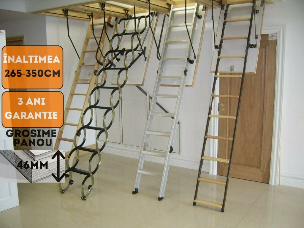 Scara pod sau mansard din lemn sau metal