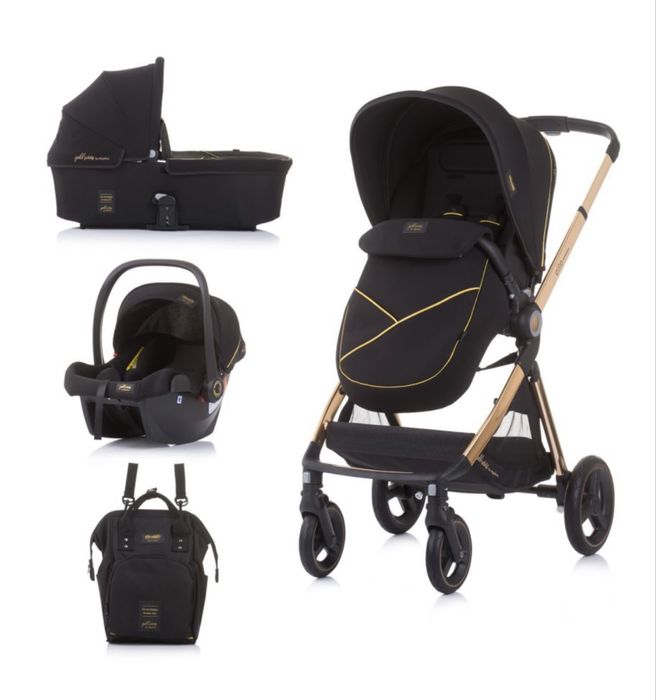 Детска количка Chipolino - Елит, 3 в 1, черна