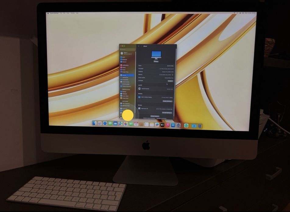 iMac 5K 27'' 2019 i5 6-core 3.7GHz 40GB RAM 512GB SSD Radeon 580x 8GB