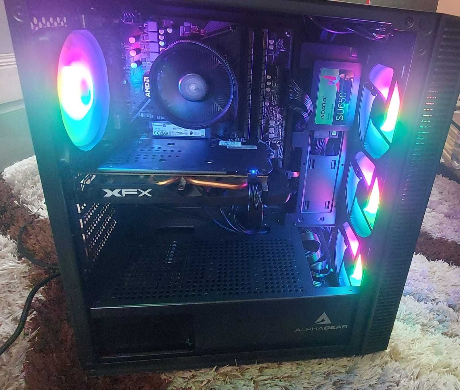 PC Gaming Ryzen 5 5500, 32GB DDR4, RX 470, SSD M2 1TB, Piese noi!