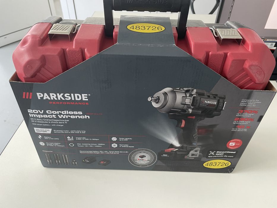 Гайковерт Parkside Performance PASSP 20-Li C4 с батерия и зарядно