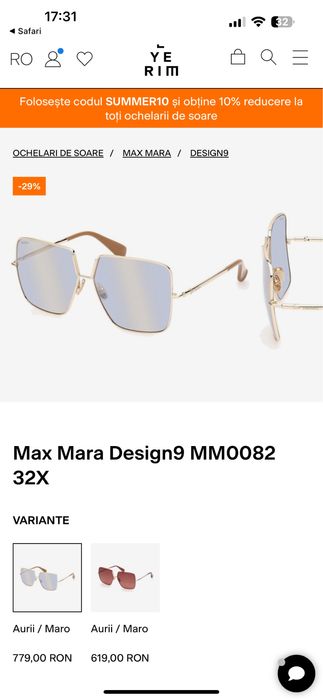 Ochelari de soare Max Mara Originali
