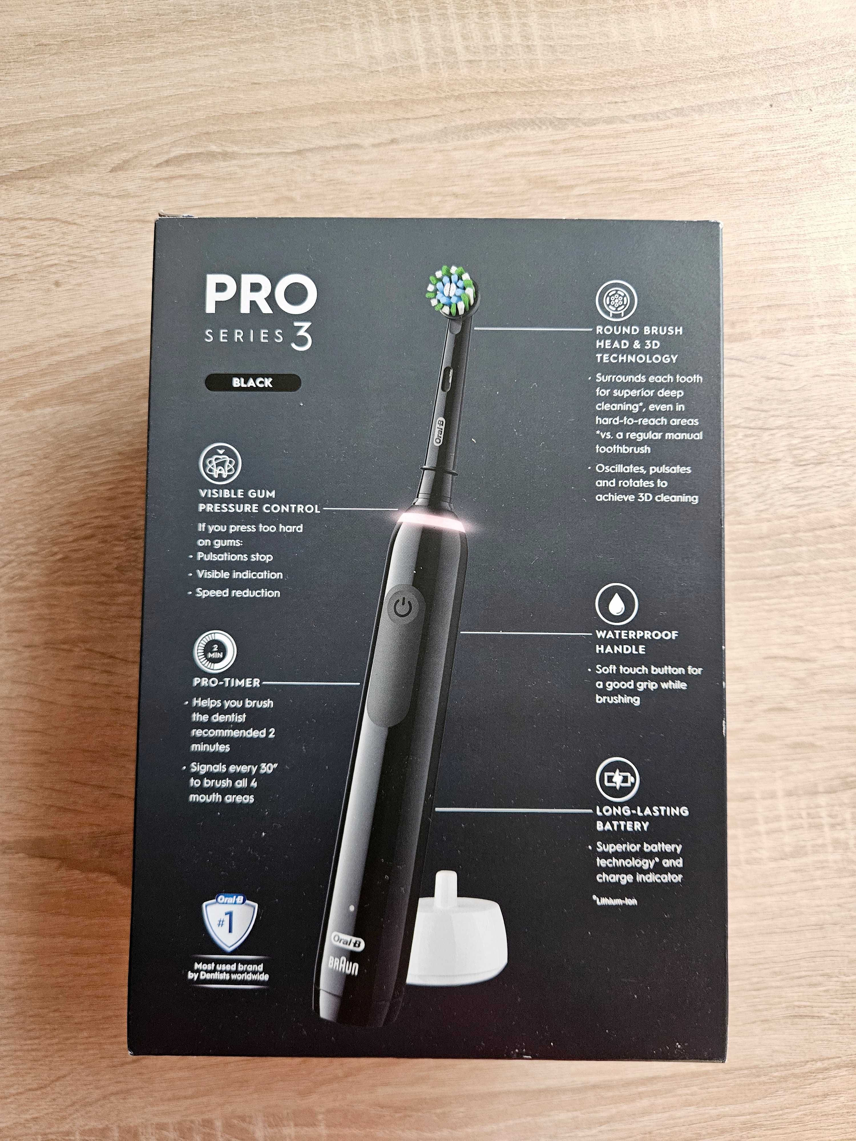 2 броя чисто нови Електрическа четка за зъби Oral-B Pro 3 Black