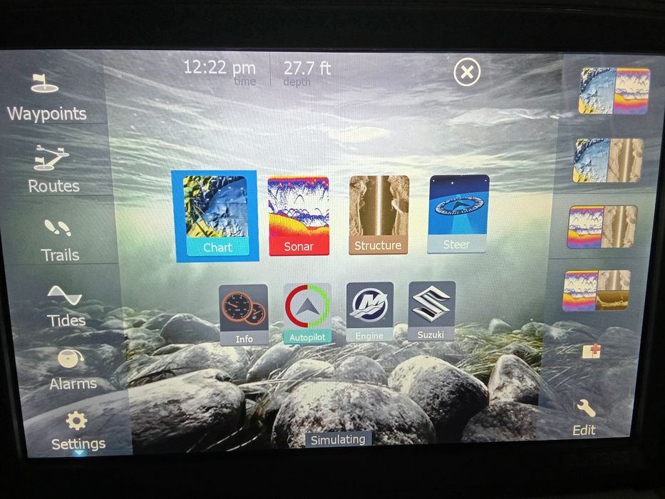 Сонар Lowrance Elit TI 12 инча пълен комплект отличен сонар