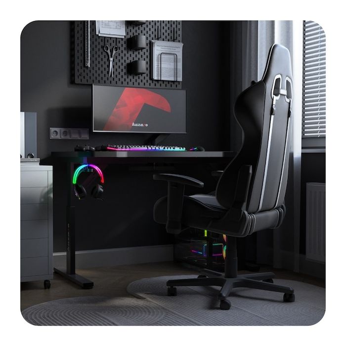 Birou De Gaming Huzaro Hero 2.6, cu mousepad, înălțime reglabilă