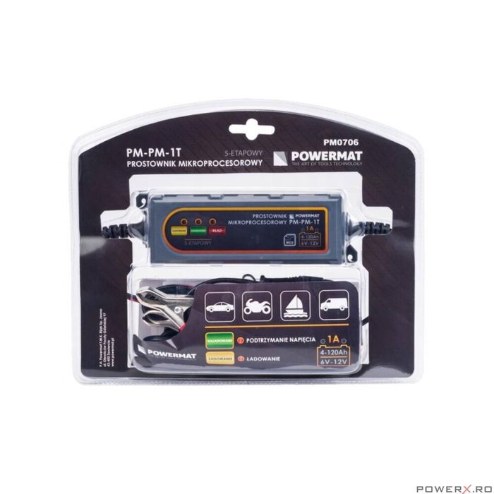 Redresor auto cu microprocesor, 6V 12V 1T, Powermat