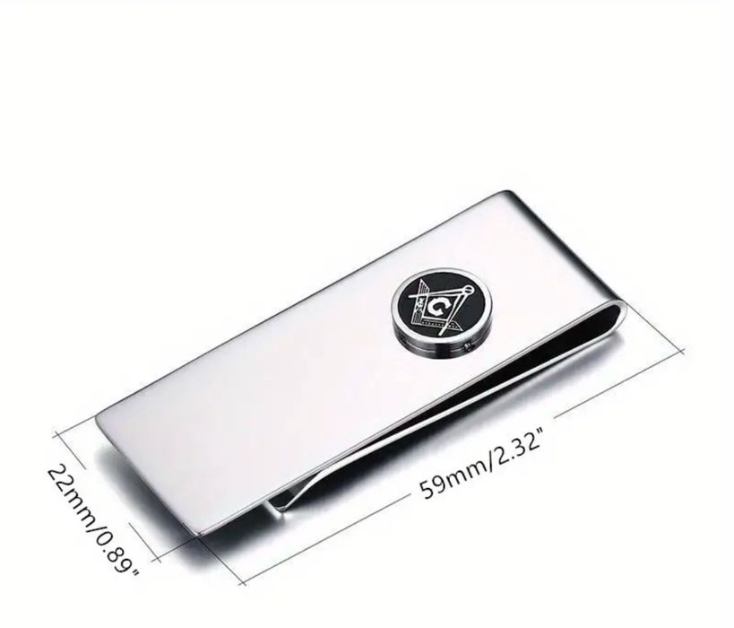 Portofel cu insemn masonic din otel inoxidabil