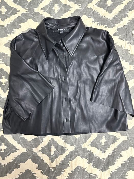 Кожаная рубашка размер S