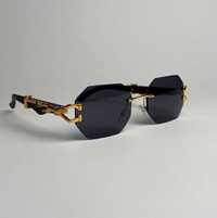 Слънчеви Очила Cartier Черни La Phanthere Кафяви Златни УВ400 CE