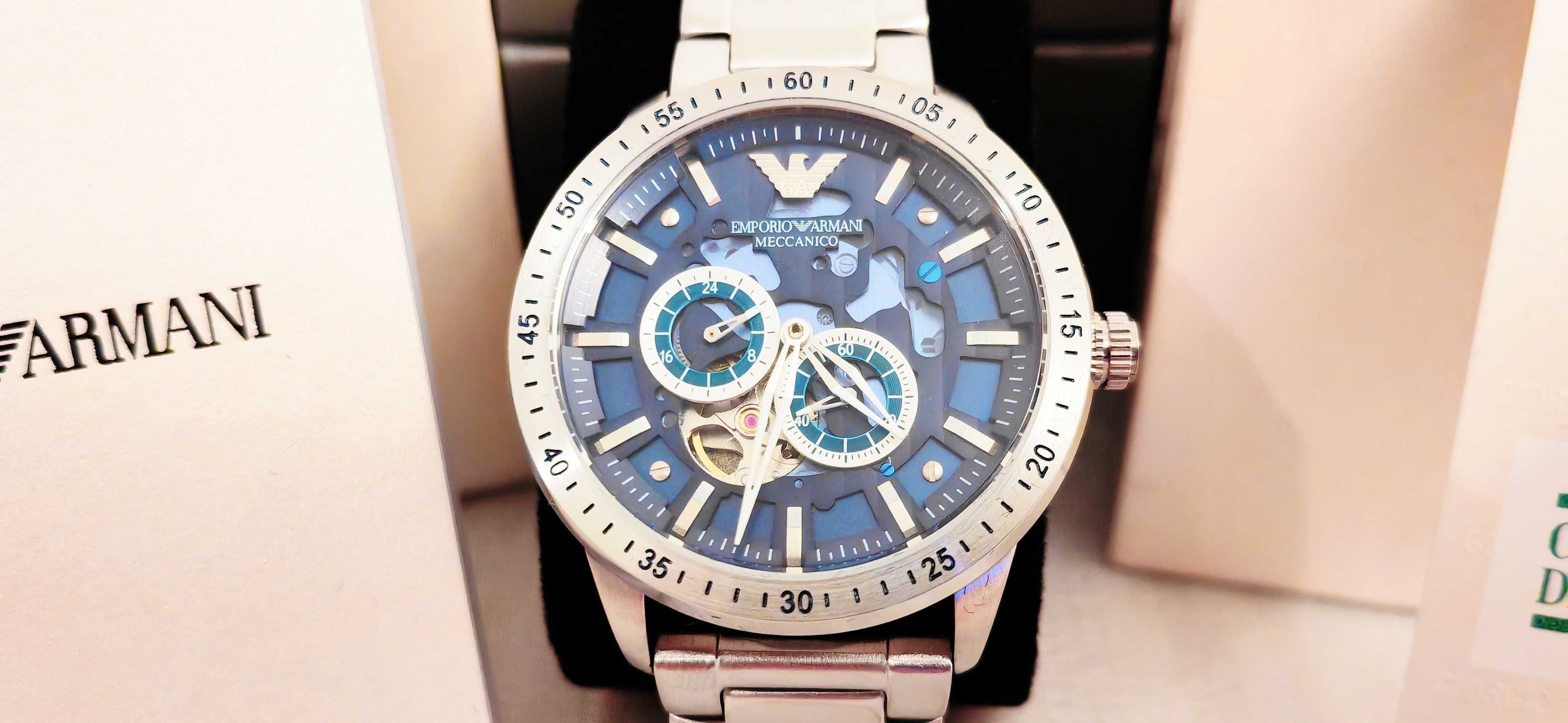 Emporio Armani AR60052 automatic skeleton механичен часовник чисто нов