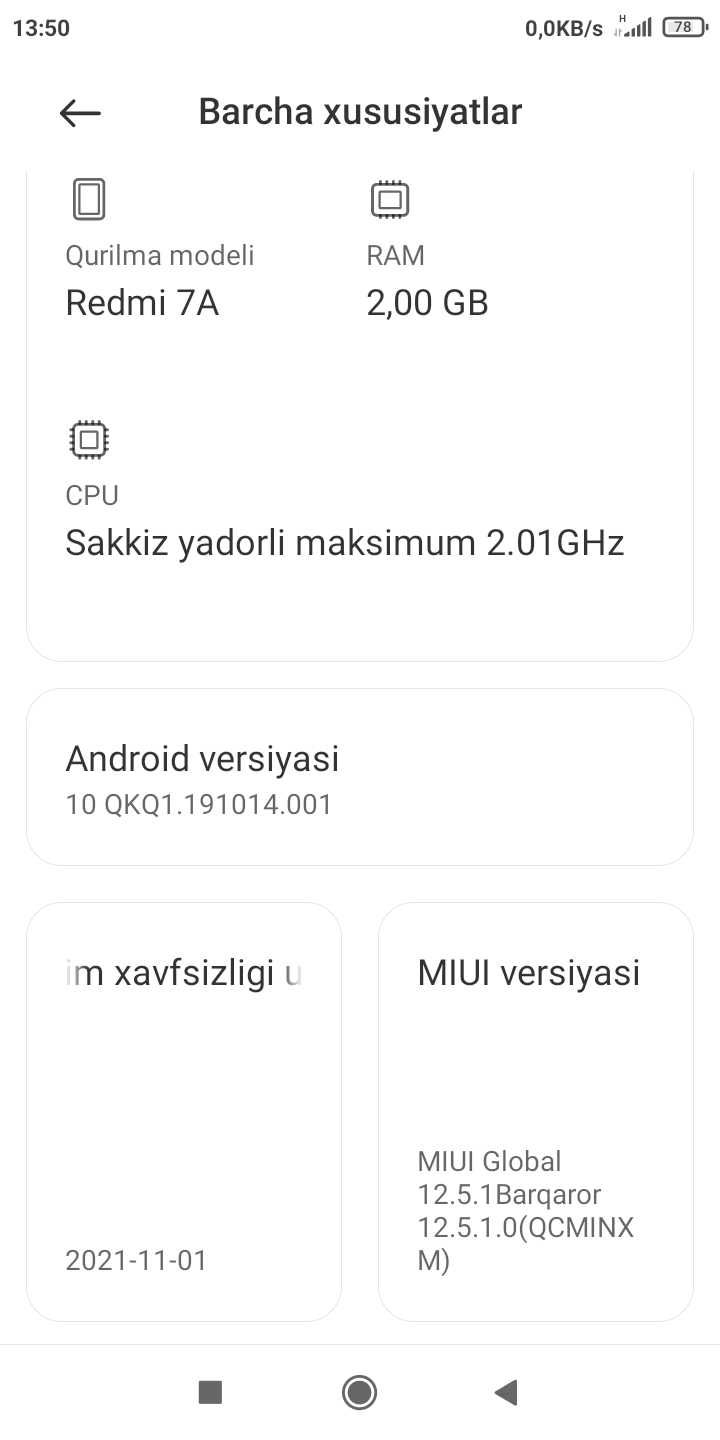 Redmi 7A yangi 2/32 gb