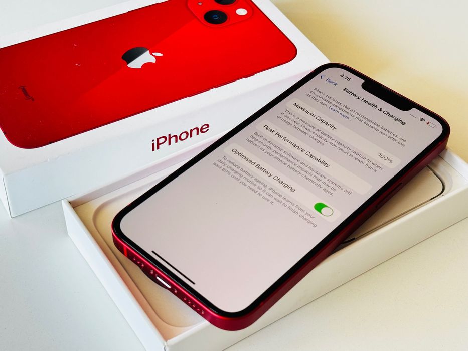 НОВ! Iphone 13 128GB Red 100% Батерия! Гаранция 6 месеца