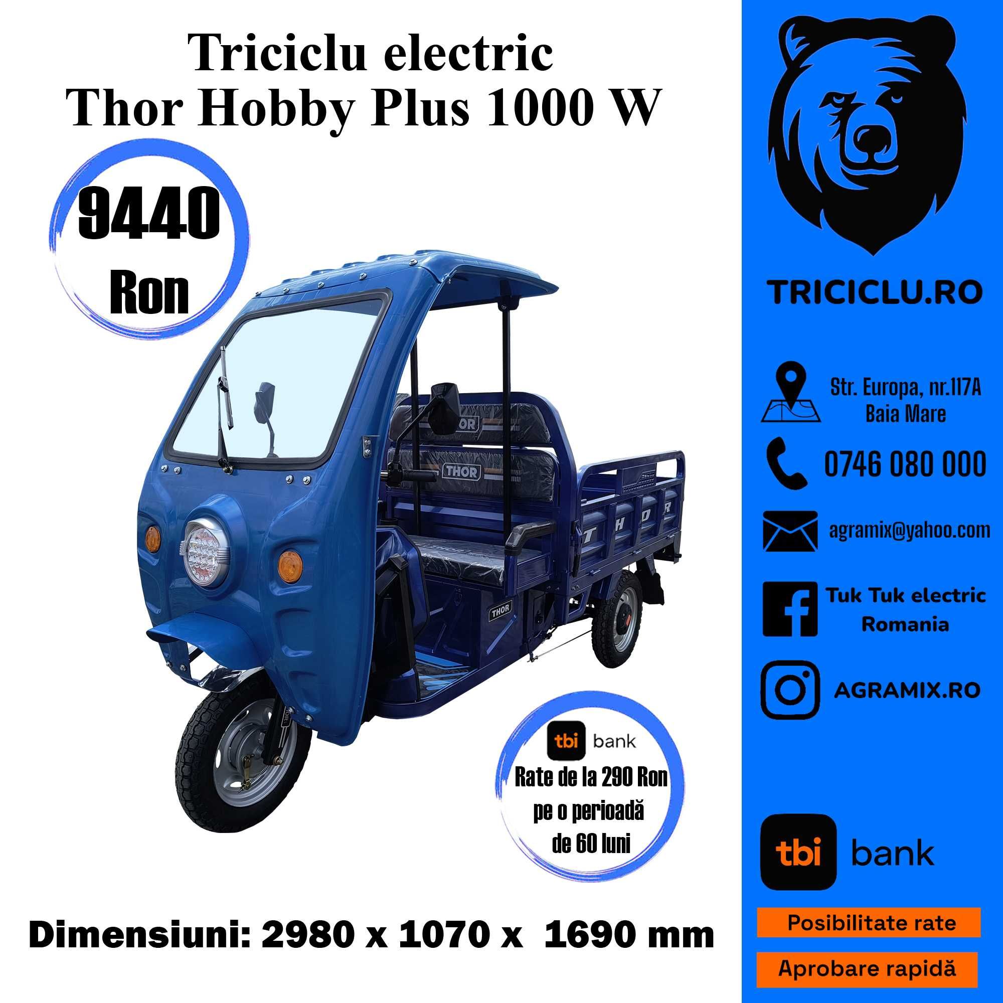 Triciclu electric Thor Hobby 1000W basculabil Agramix nou