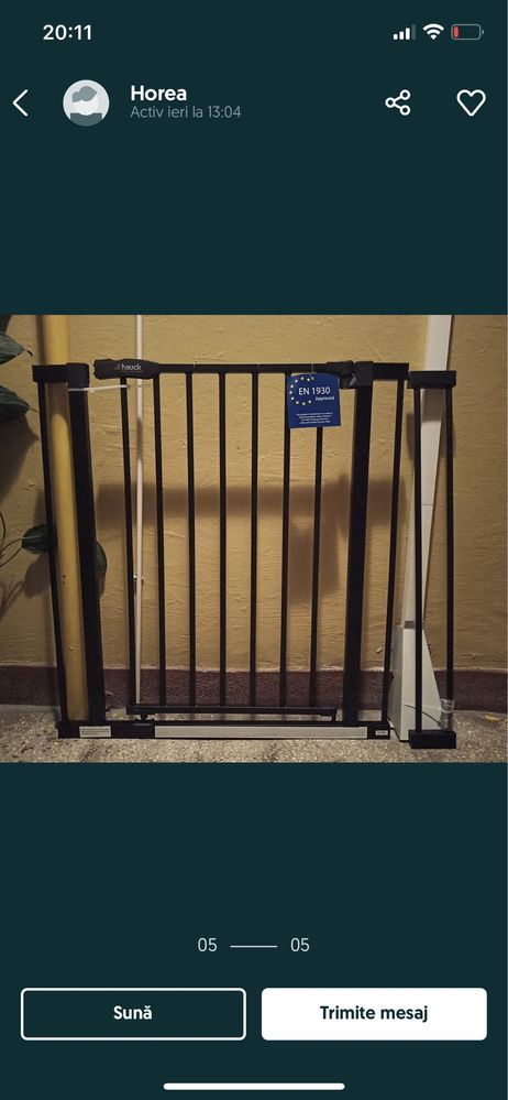 Poarta de siguranta pentru copii cu extensie optionala de 9cm