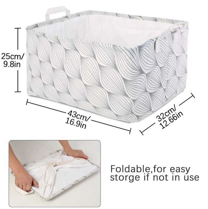 Set format din 2 cutii depozitare (material textil, 43 x 32 x 25 cm)