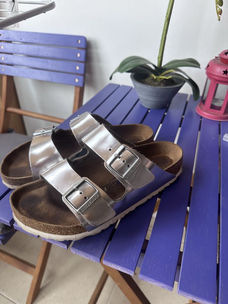 Чехли BIRKENSTOCK ARIZONA (metalic silver)