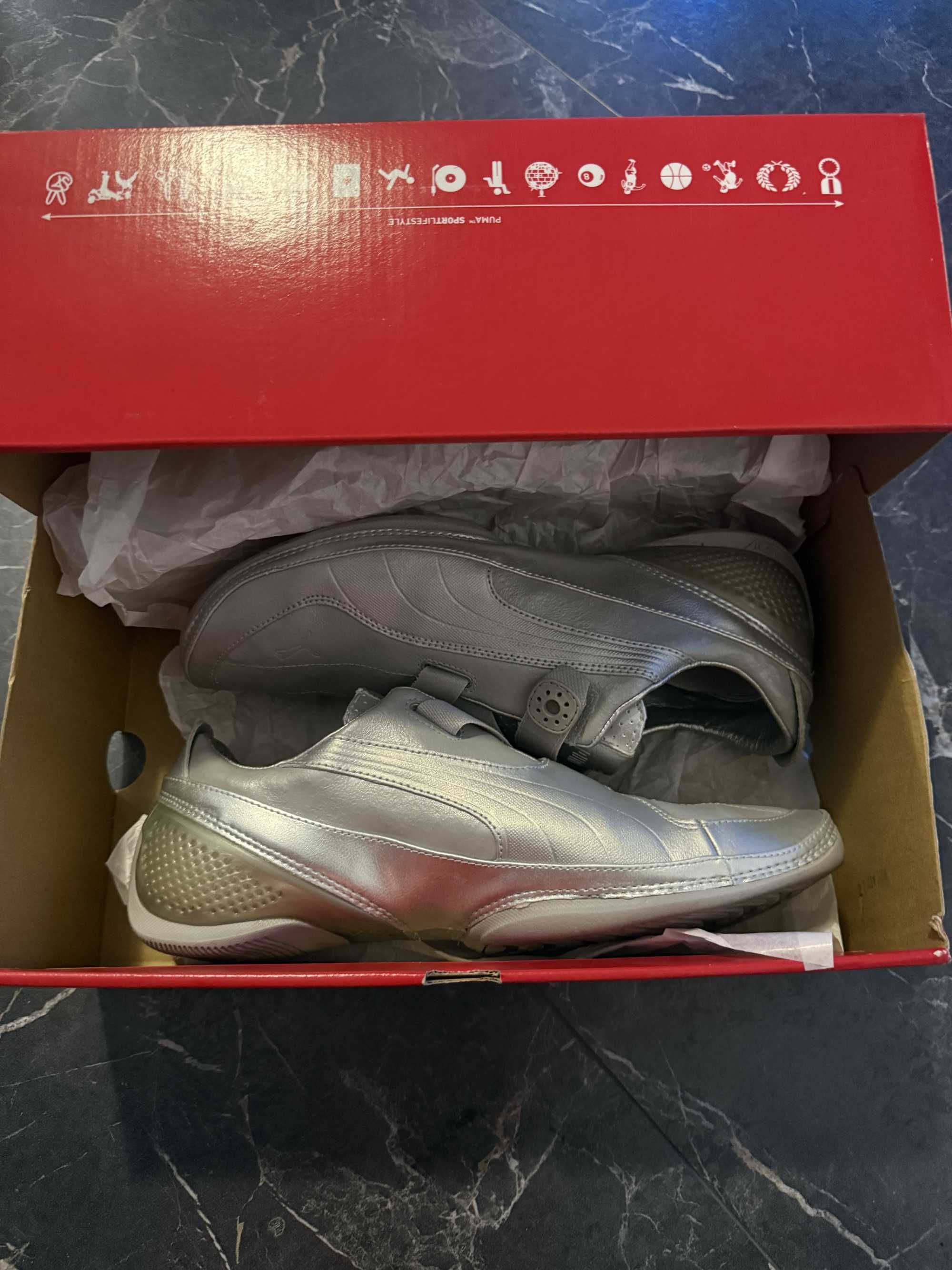 Puma Furio L Velcro Silver от естествена кожа