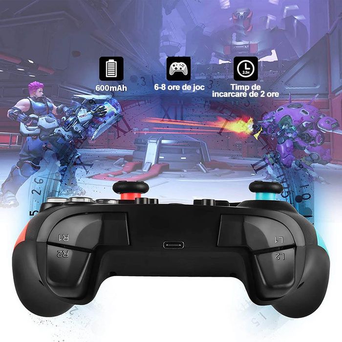 Gamepad wireless, Sundiguer®, Bluetooth, Wireless, PC/switch, Negru