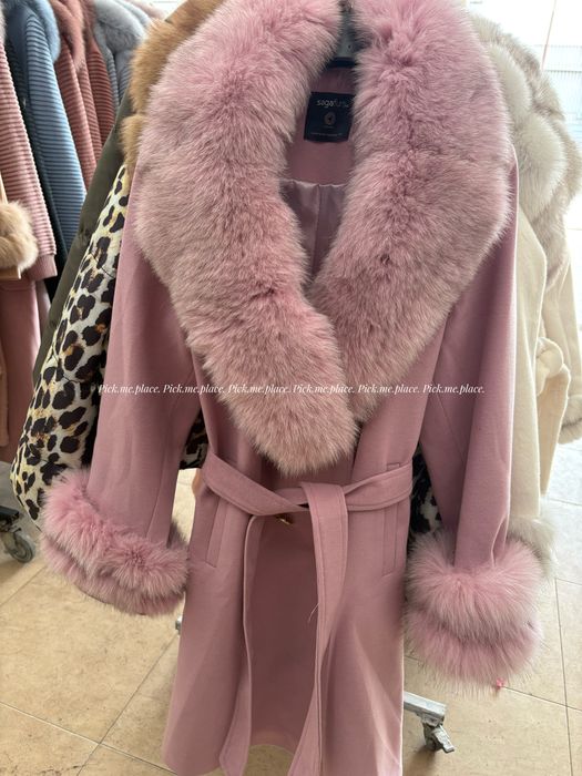 Палто от естествен косъм и вълна