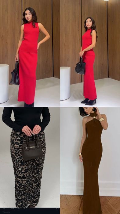 Юбка тигровый,двойка красная от Chic,платье коричневый