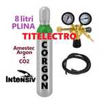 Butelie tub 8L PLIN corgon argon CO2 + reductor Black cu 2 manometre