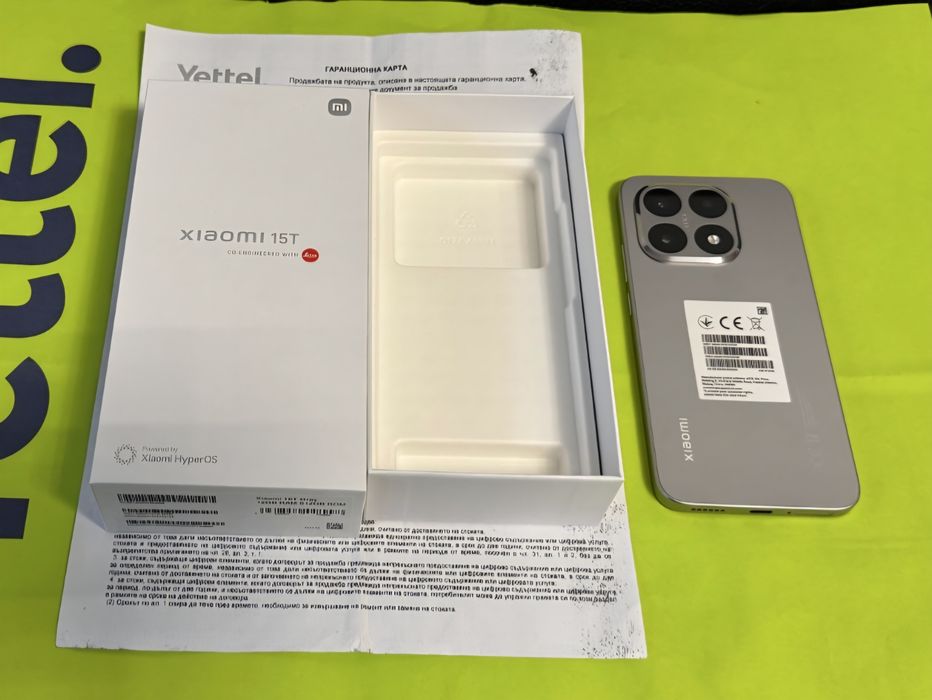 КАТО НОВ 512GB Xiaomi 15T 12GB 5G Yettel Гаранция 2028г. Gray