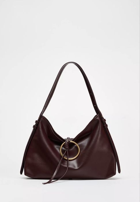 Чанта на ZARA цвят бордо