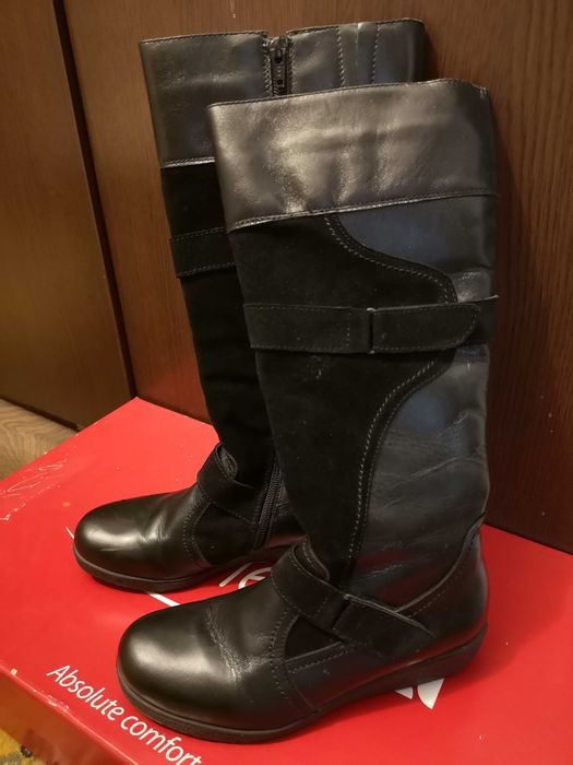 Cizme negre, piele naturala, stare foarte buna