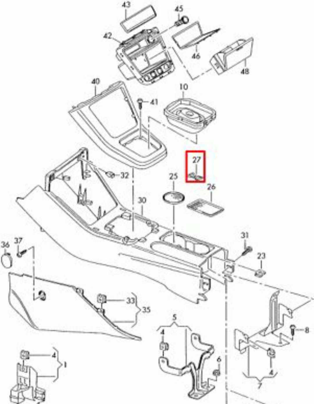 VW Golf 5 Jetta Ограничител на поставката за чаши Отварачка Голф 5