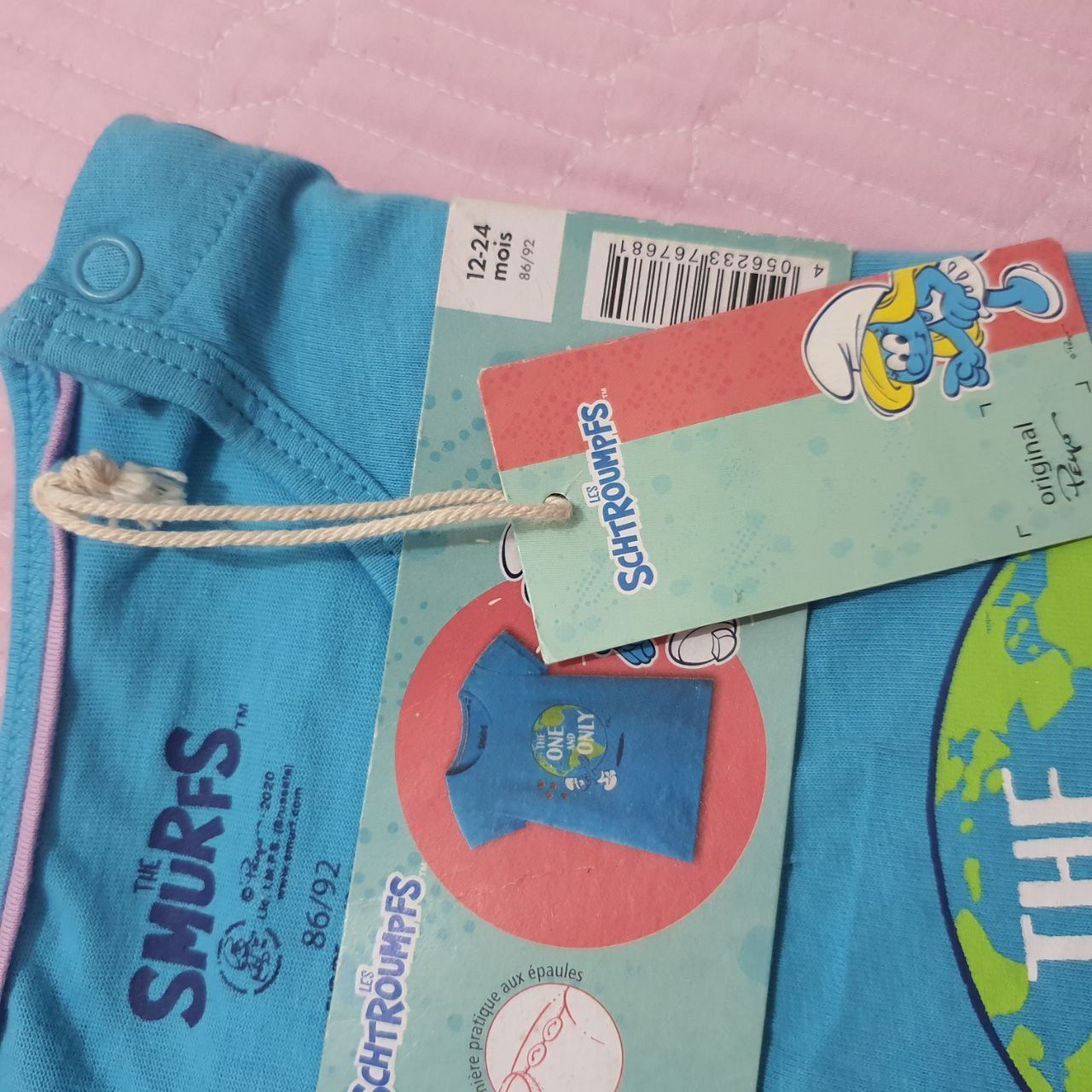 Tricou fetiță The Smurfs 86/92, nouă, 18 - 24 luni.