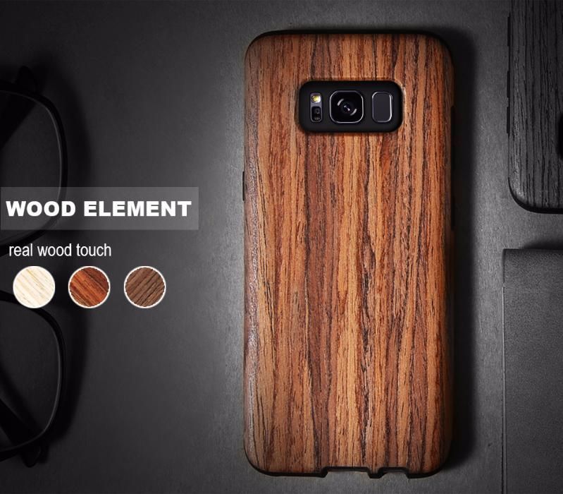 19Дървен кейс от естествено дърво и каучук Samsung Galaxy S8, S8+, S9