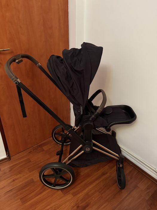 Cybex Priam 4 SE Deep Black, 2-in-1 (Landou + Scaun) + Accesorii