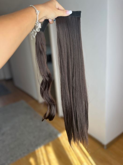 Extensie de păr sintetică șaten inchis