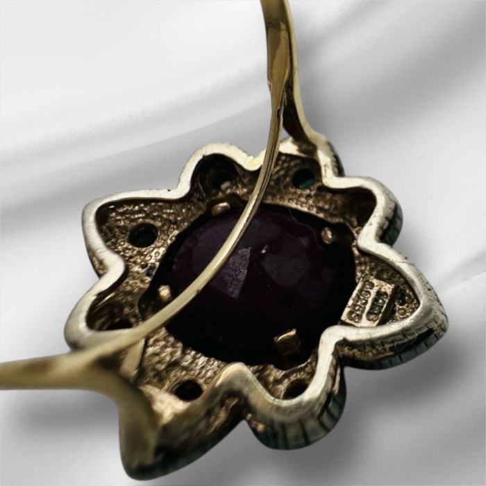 винтидж пръстен със златен ринг 14 к и сребро