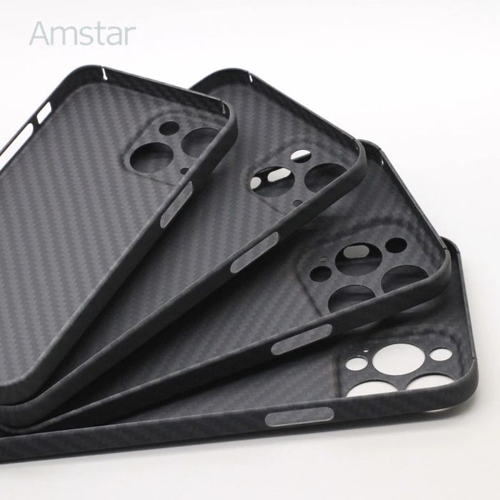 Iphone 12/13/14/15/16 PRO Husa Ultra Slim Fibra Carbon Neagra Camera C