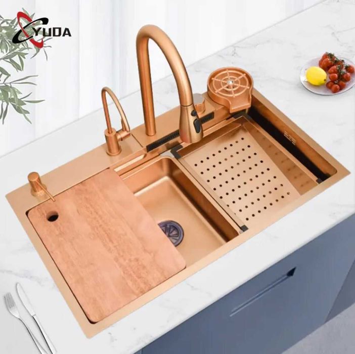 REDUS Chiuveta bucatarie Gold-Rose multifunctii 75x45 TransportGratuit