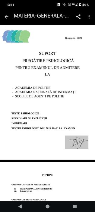 Vând teste psihologice MAI, MAPN