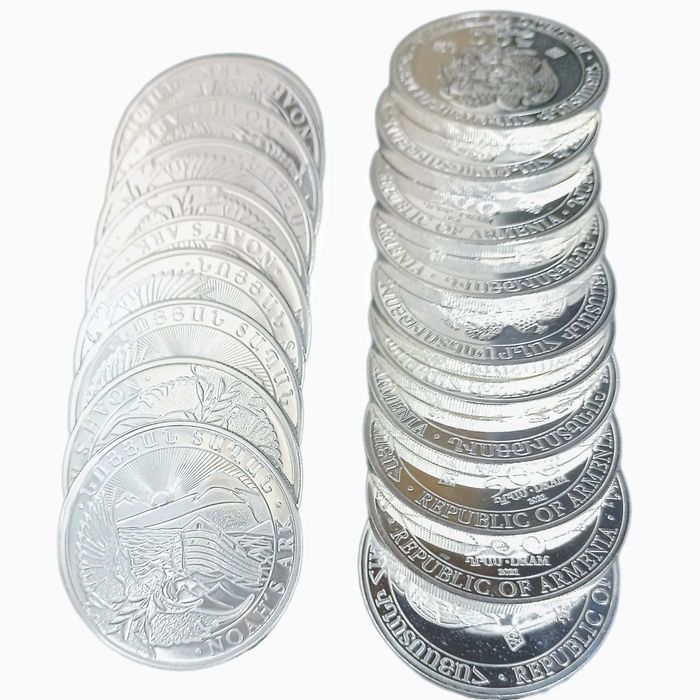 Сребърна монета 500 арменски драма "Ноевият ковчег" проба 999