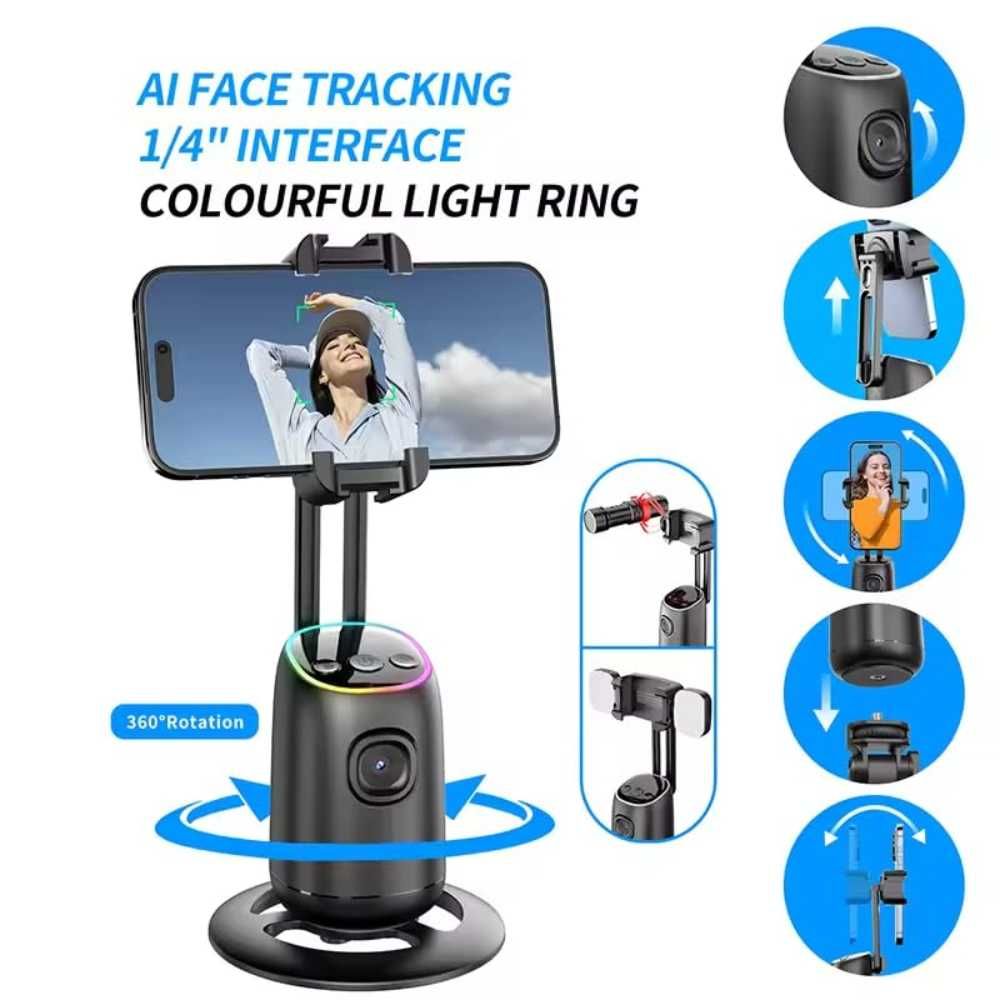 TOKQI P05 Desktop Gimbal – AI настолен gimbal с 360* проследяване