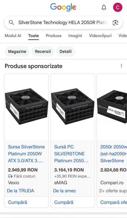 Sursa SilverStone Platinum 2050W ATX 3.0/ATX 3.1 & PCIe 5 Fully Modula