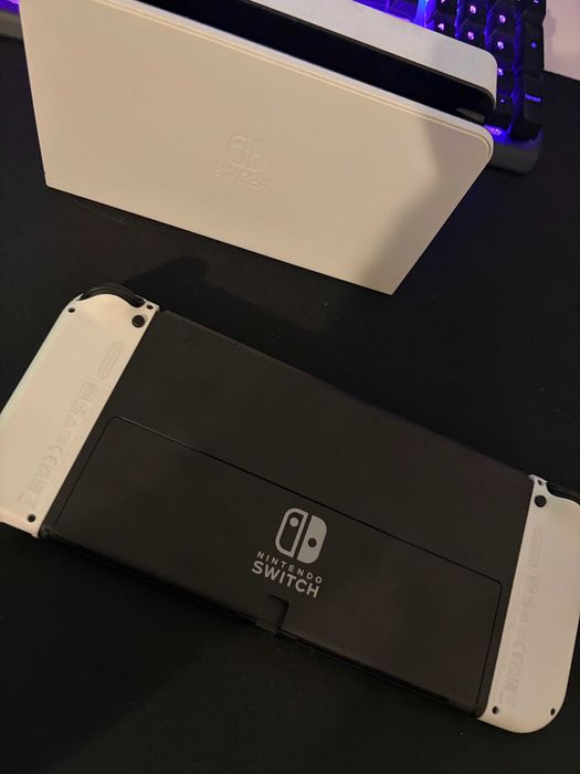 nintendo switch oled alb 64gb+card memorie 256gb+joc