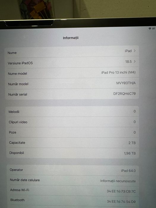 iPad Pro 13 inchi (M4) 2 TB