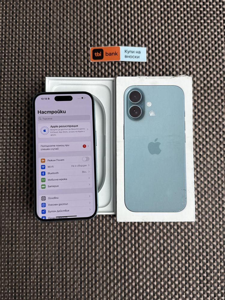 КАТО НОВ! /*ЛИЗИНГ*/ IPhone 16 128Gb Teal Гаранция