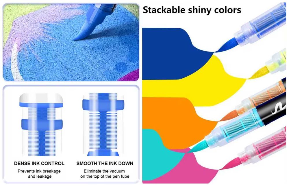 Уникални Акрилни Четкови Маркери за Рисуване и Боядисване в 6 модела