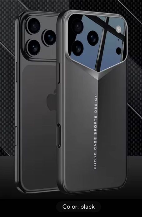 Iphone 17pro max Луксозен черен кейс