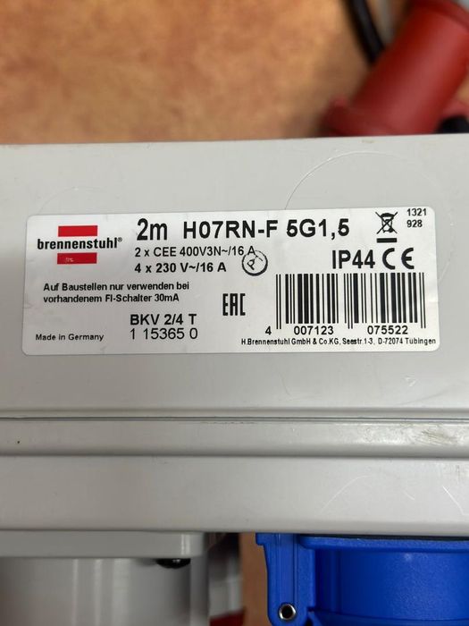 Brennenstuhl - Cutie de distributie H07RN-F 5G1.5 6 posturi 2m -A-